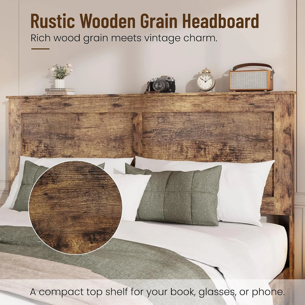 Rustic Wood Queen Bed Frame