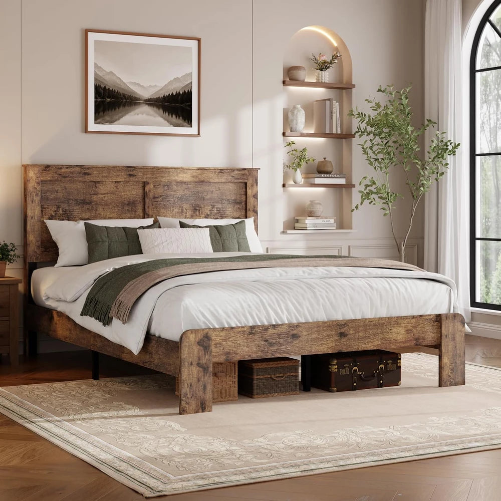 Rustic Wood Queen Bed Frame