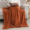 Burnt Orange Jacquard Throw Blanket