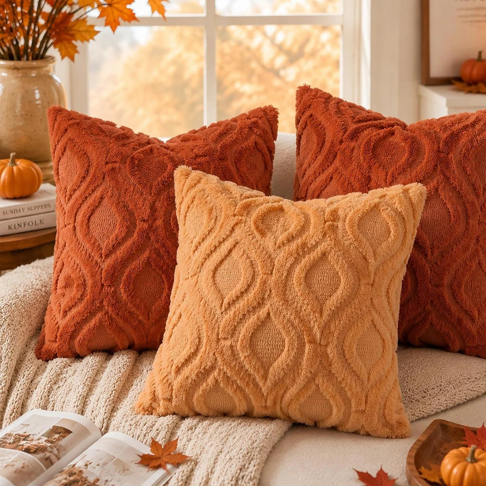 decorUhome Faux Fur Throw Pillow Covers