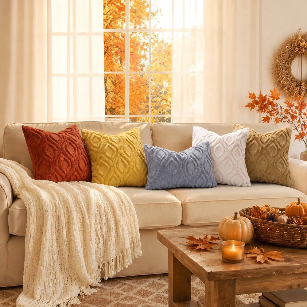 decorUhome Faux Fur Throw Pillow Covers