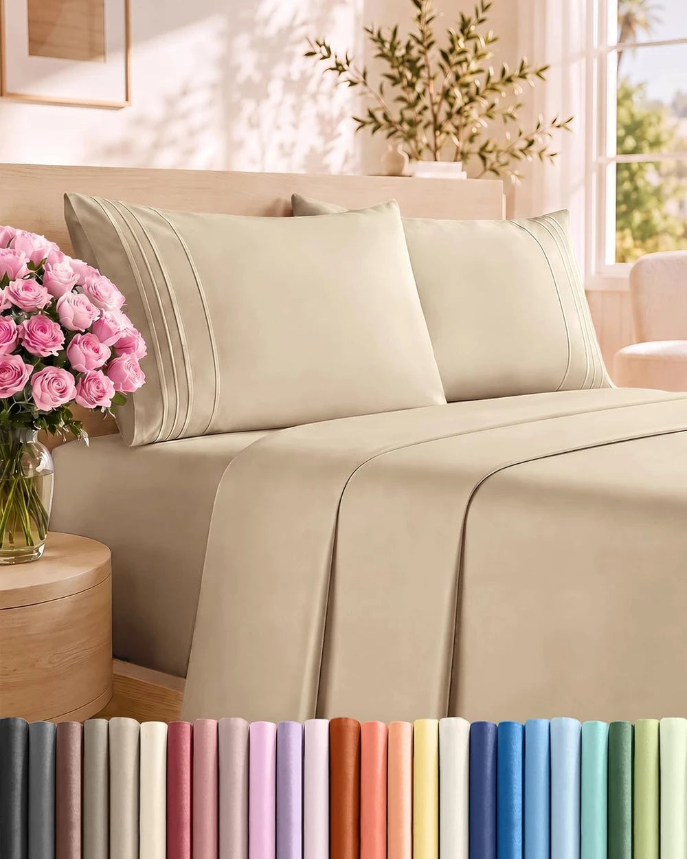 Queen Microfiber Bed Sheet Set