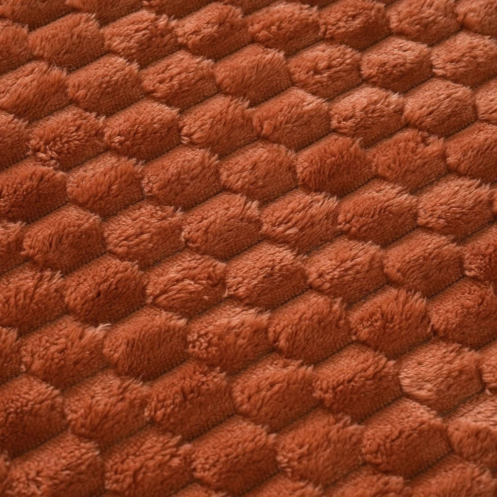 Burnt Orange Jacquard Throw Blanket