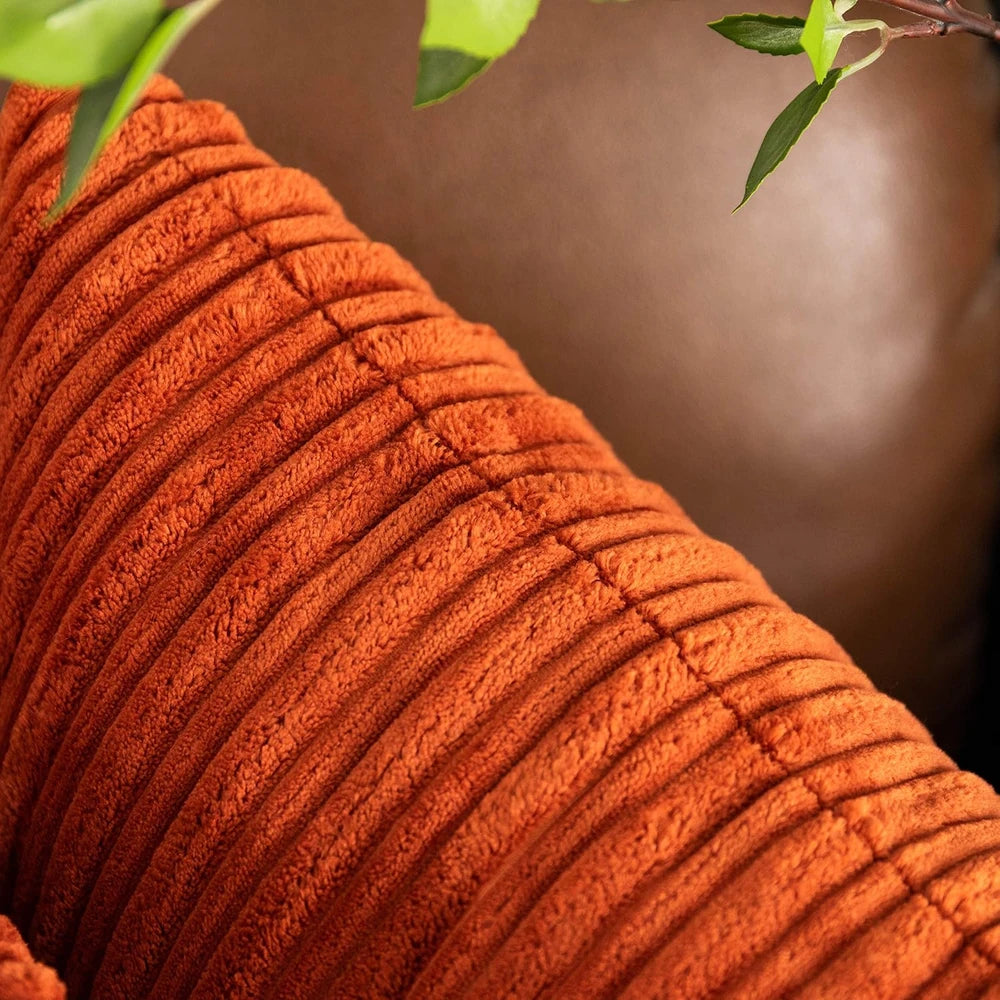 Striped Velvet Lumbar Pillow Cover