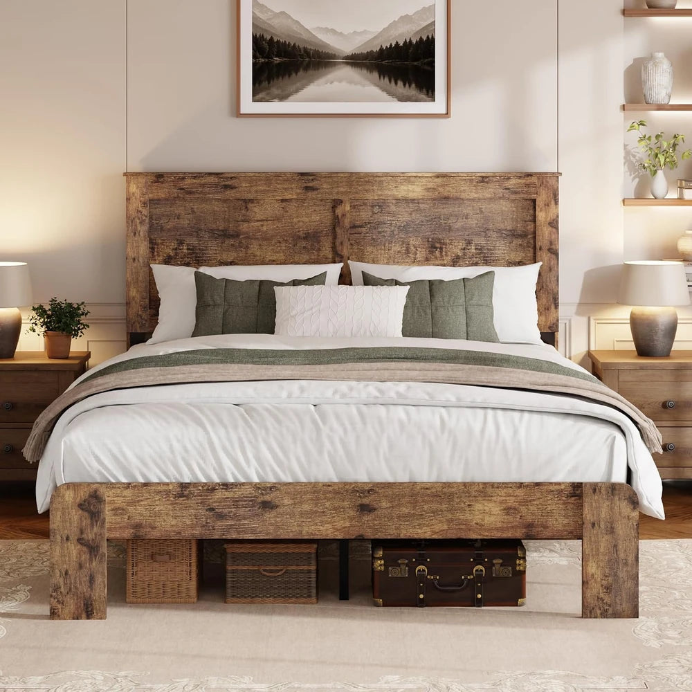 Rustic Wood Queen Bed Frame
