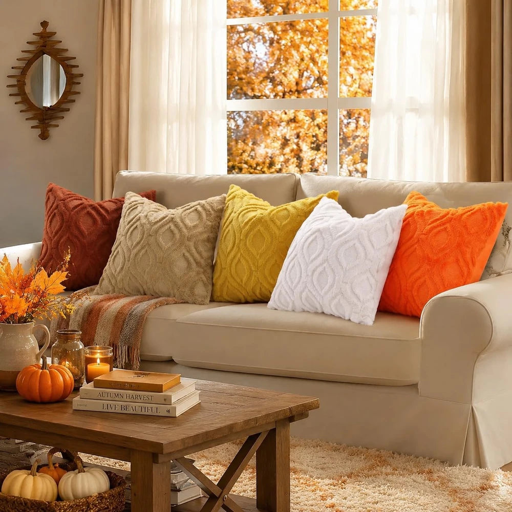 decorUhome Faux Fur Throw Pillow Covers