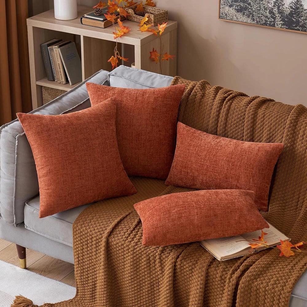 Soft Chenille Throw Pillow Covers