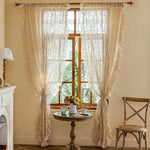 TUDECO Vintage Ruffle Lace Curtains