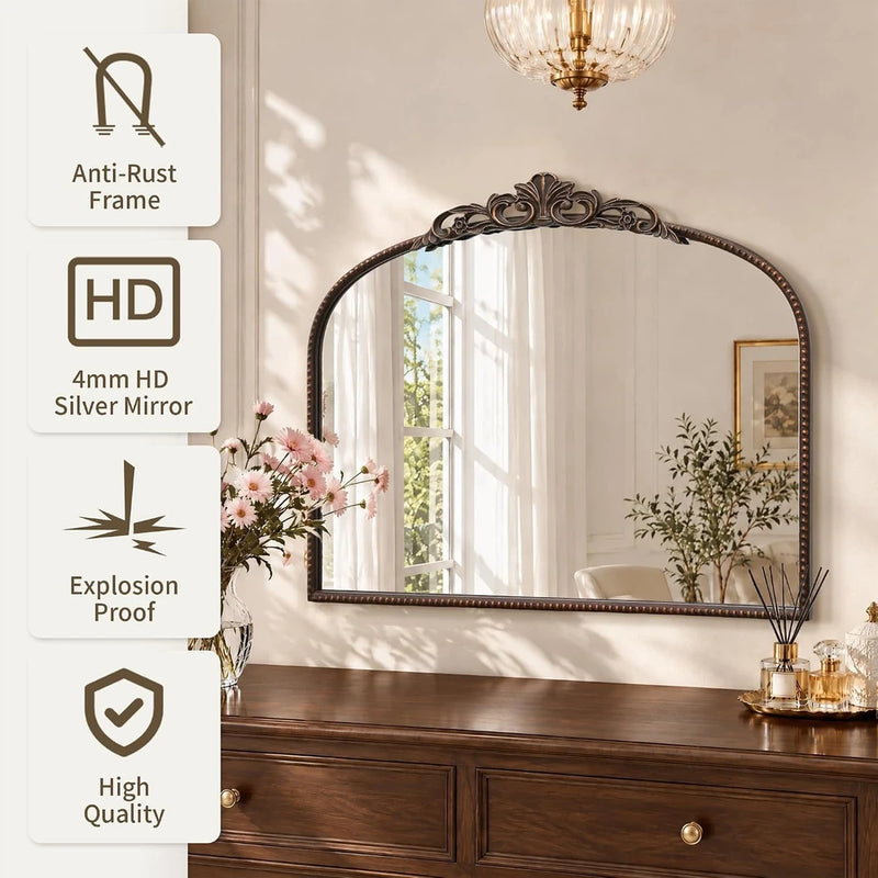 Micasso Vintage Bronze Arched Mirror
