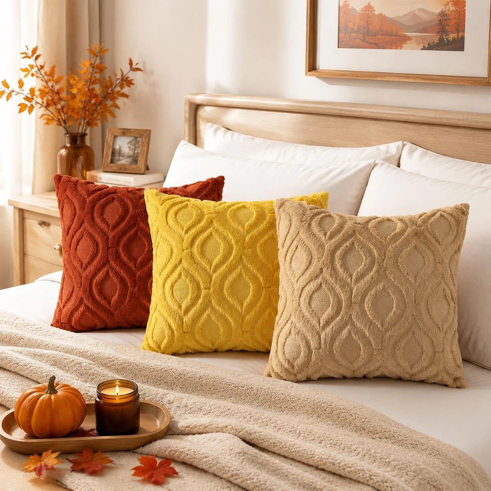 decorUhome Faux Fur Throw Pillow Covers